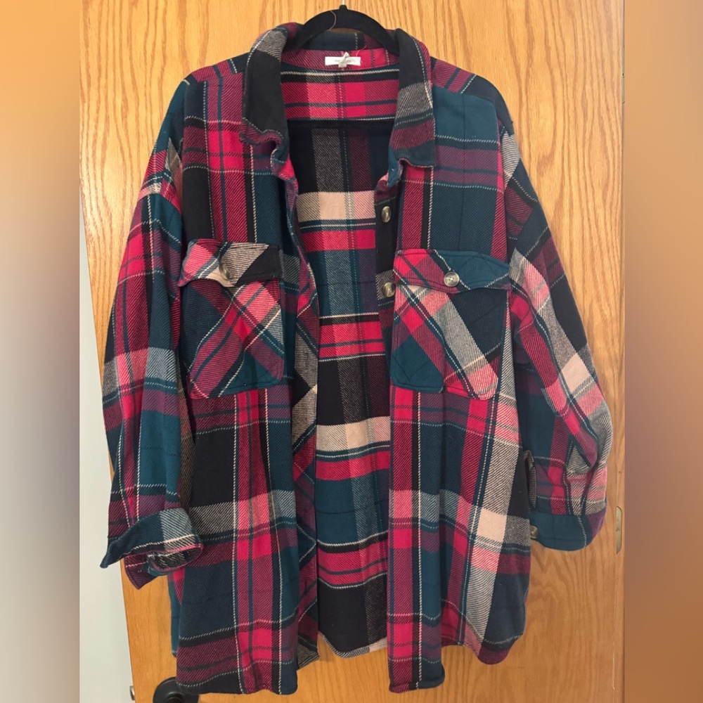 Maurice’s Plaid Flannel Shirt Jacket size 4x